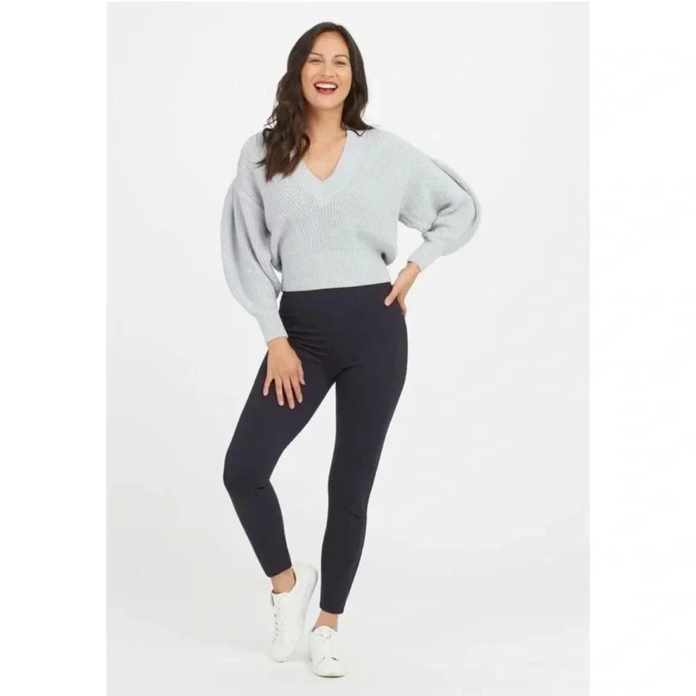 SPANX Classic Navy Perfect Pant Ankle 4 Pocket Size Medium